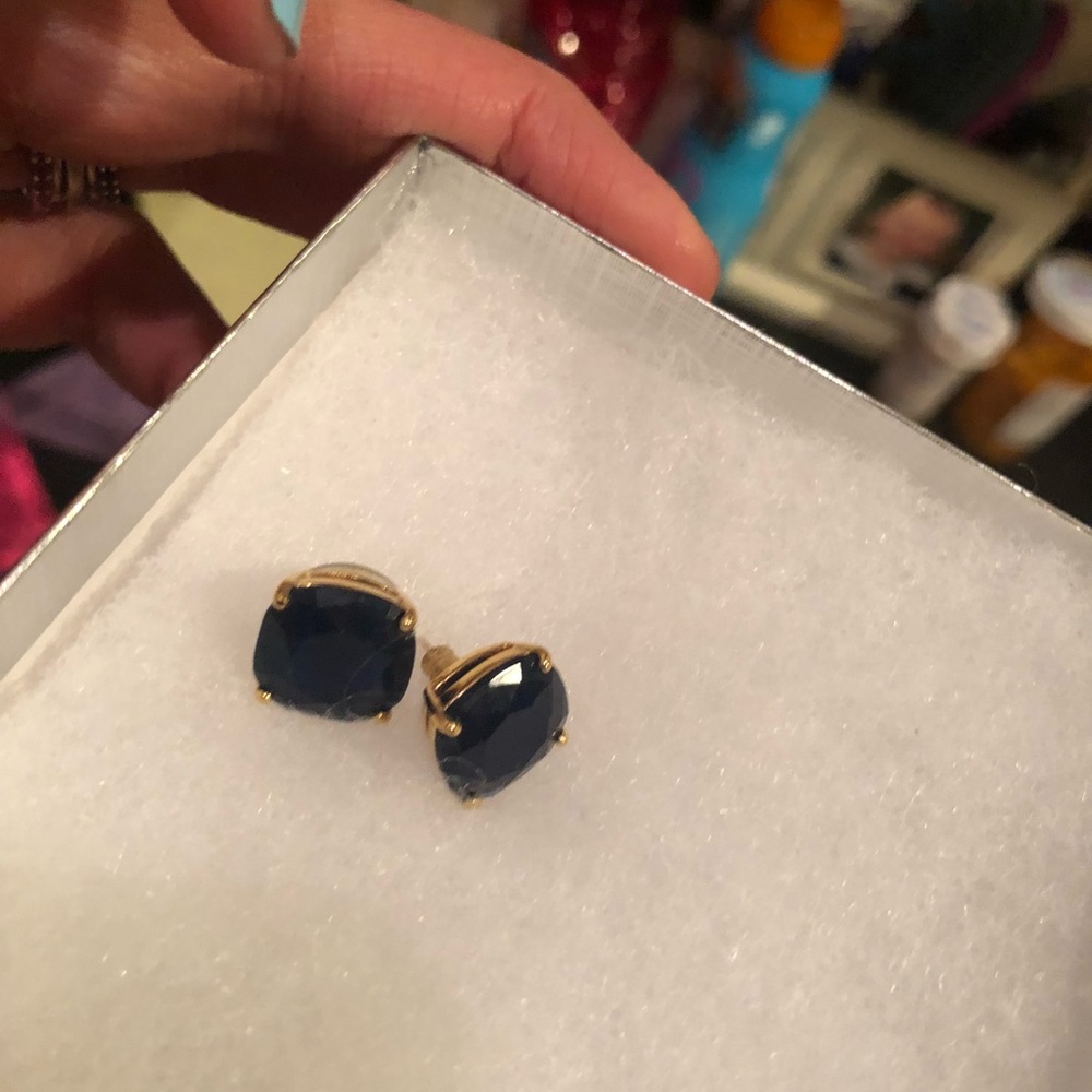 Kate spade nwot deep navy blue earrings!